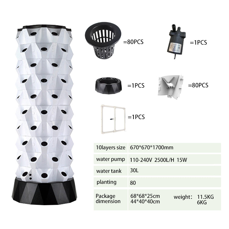 Pineapple Tower - 2025 New Design of Indoor and Outdoor Multi-layer Hydroponic Tower Soilless Cultivation Irrigation System